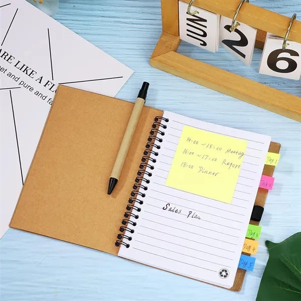 Spiral Notebook With Sticky Notes