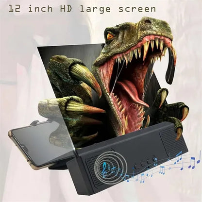12 Inch 3D Screen Magnifier Stand  With Bluetooth Speakers