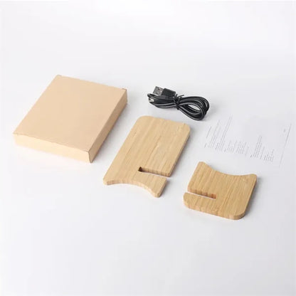 Bamboo Mobile Phone Stand Wireless Charge
