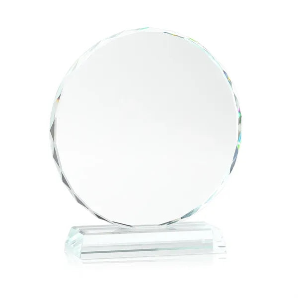 Round Shape Crystal Award w/ 3/5" Thick Base