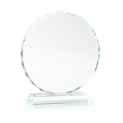 Round Shape Crystal Award w/ 3/5" Thick Base