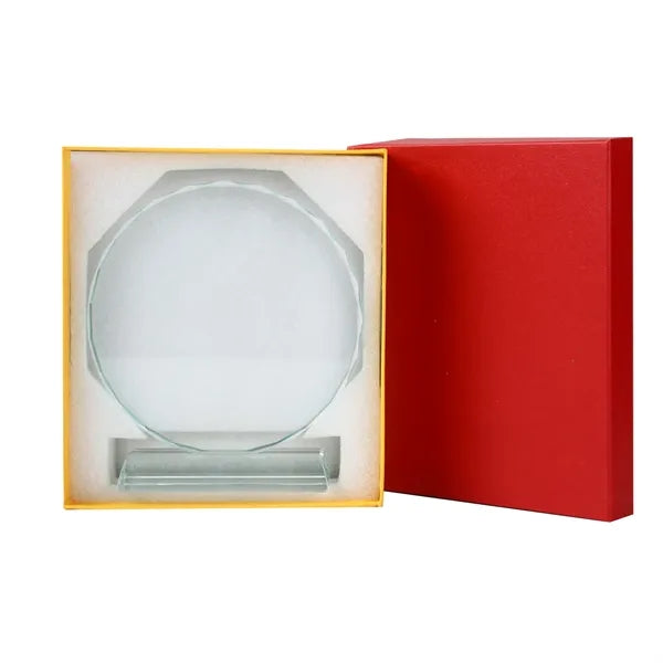 Round Shape Crystal Award w/ 3/5" Thick Base