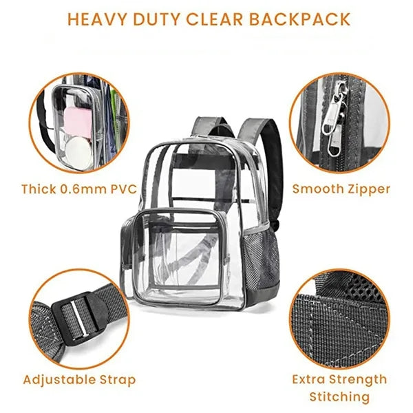 Waterproof See Through Backpack Stadium Clear Bag