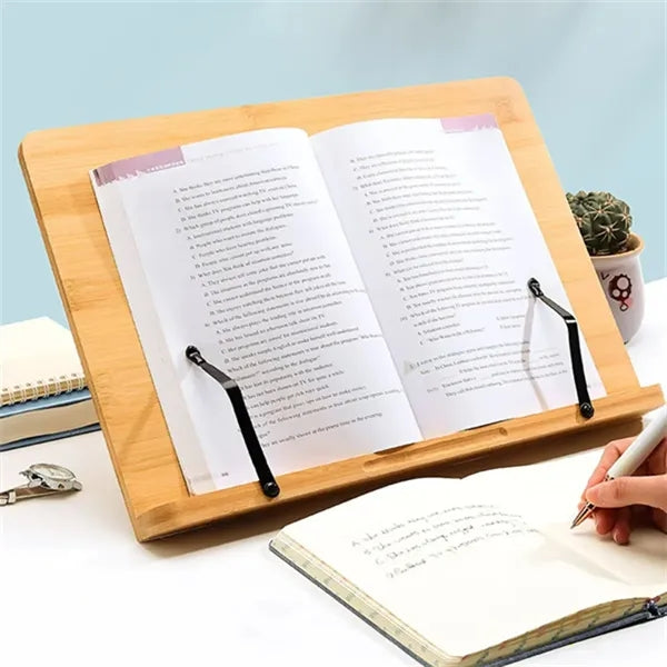 Portable Adjustable Foldable Bookstand Bamboo Book Holder
