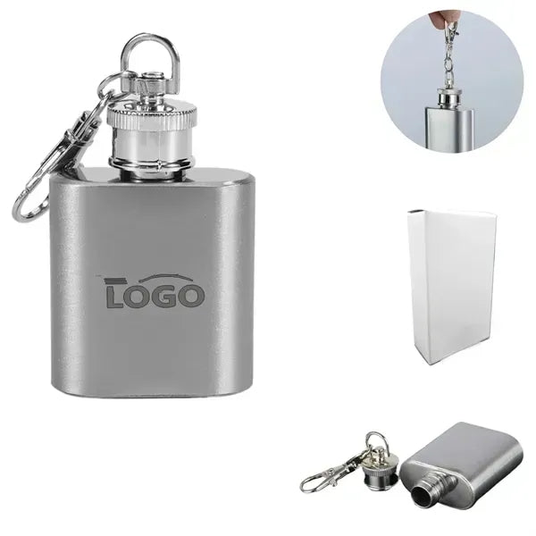 Stainless Steel Portable Flask Keychain