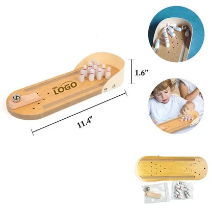 Wooden Mini Bowling Game Kids Interactive Toy