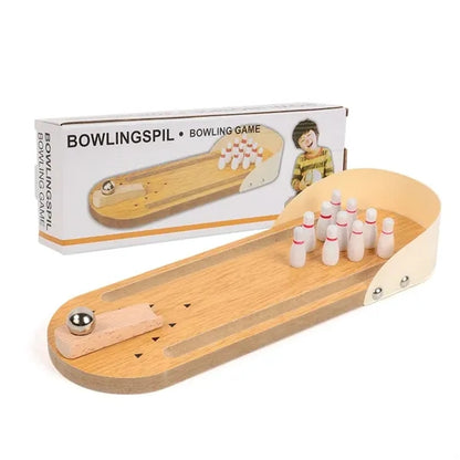 Wooden Mini Bowling Game Kids Interactive Toy