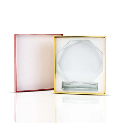 Faceted Edge Crystal Award With Thick Base