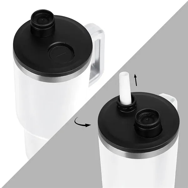 Malden Double Wall Vacuum Seal Mug with Flexible Straw 40 oz