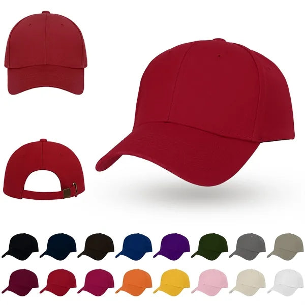 100% Cotton 6 Panel Twill Baseball Cap