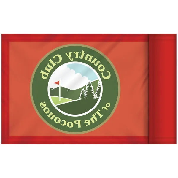 6" x 8" Single Reverse Golf Flag with Tube