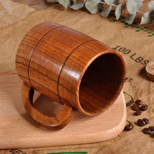 Wooden Barrel Shaped Beer Mug With Handle