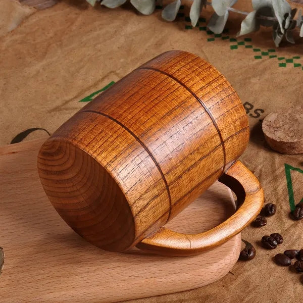 Wooden Barrel Shaped Beer Mug With Handle