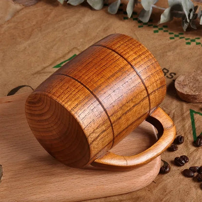 Wooden Barrel Shaped Beer Mug With Handle
