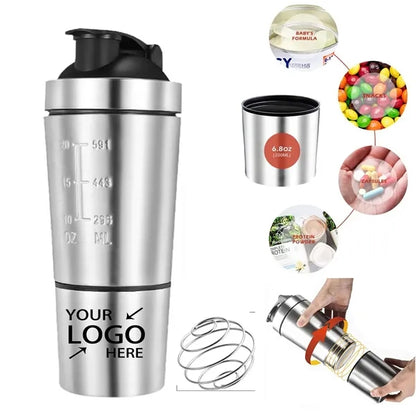 26oz Stainless Steel Shaker Bottle with Stirring Ball