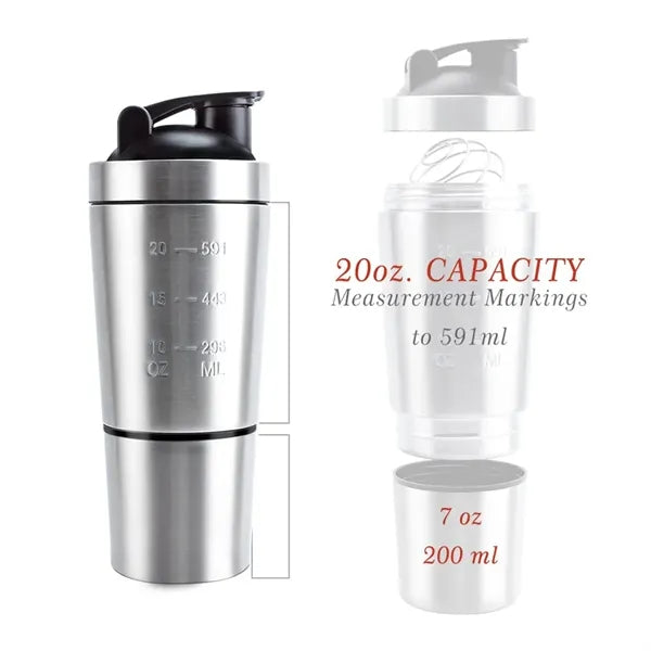 26oz Stainless Steel Shaker Bottle with Stirring Ball