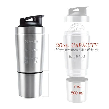 26oz Stainless Steel Shaker Bottle with Stirring Ball