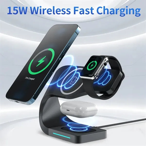 4 in 1 Standard 15W Magnetic Wireless Fast Charging Station