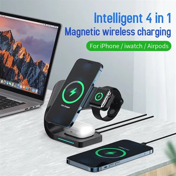 4 in 1 Standard 15W Magnetic Wireless Fast Charging Station