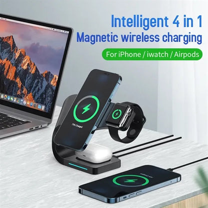 4 in 1 Standard 15W Magnetic Wireless Fast Charging Station