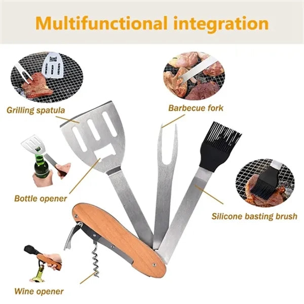 5 in 1 Folding BBQ Multi Tool Barbecue Grill Accessories