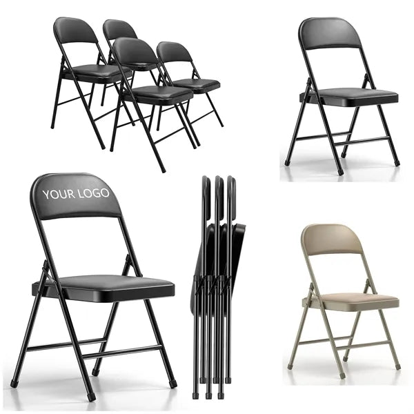 Metal  Folding Chairs with Cushion and Back