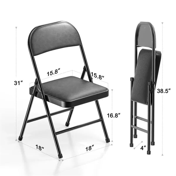 Metal  Folding Chairs with Cushion and Back