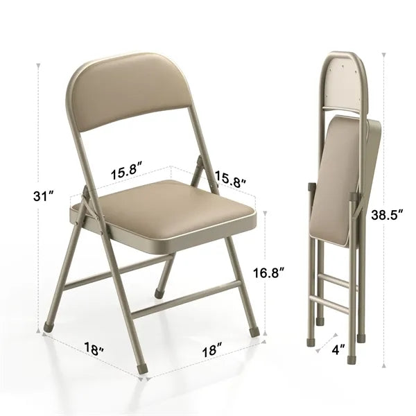 Metal  Folding Chairs with Cushion and Back