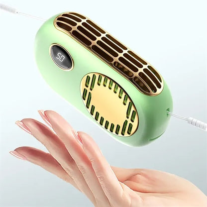 Neck Handheld USB Fan Desktop Digital Display