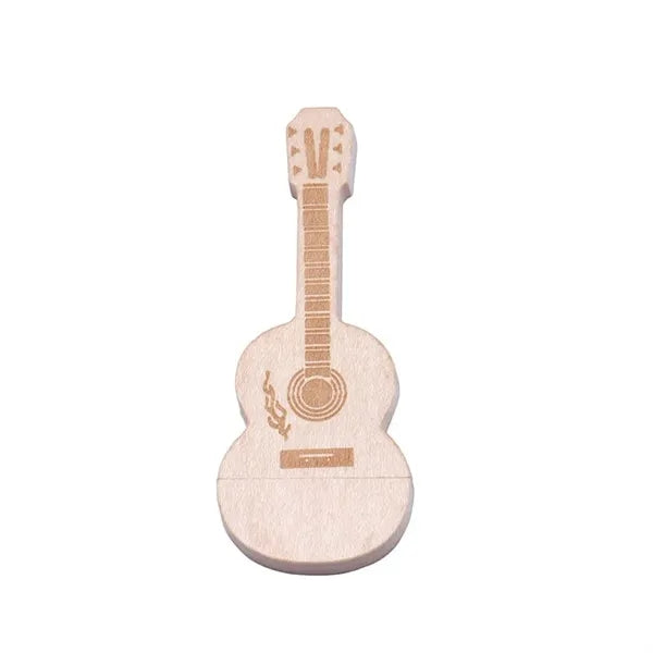 Bamboo USB Flash Drive Maple Wooden Guitar Shape