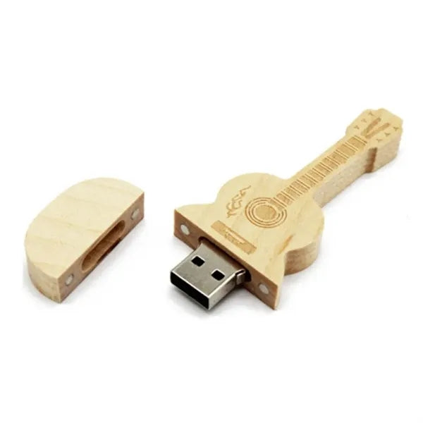 Bamboo USB Flash Drive Maple Wooden Guitar Shape