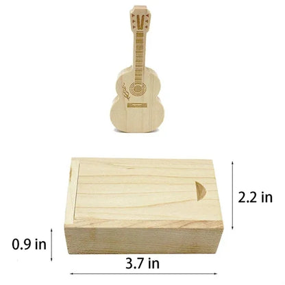 Bamboo USB Flash Drive Maple Wooden Guitar Shape