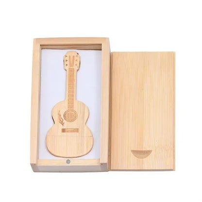 Bamboo USB Flash Drive Maple Wooden Guitar Shape