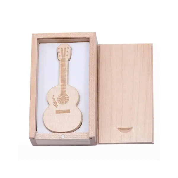 Bamboo USB Flash Drive Maple Wooden Guitar Shape