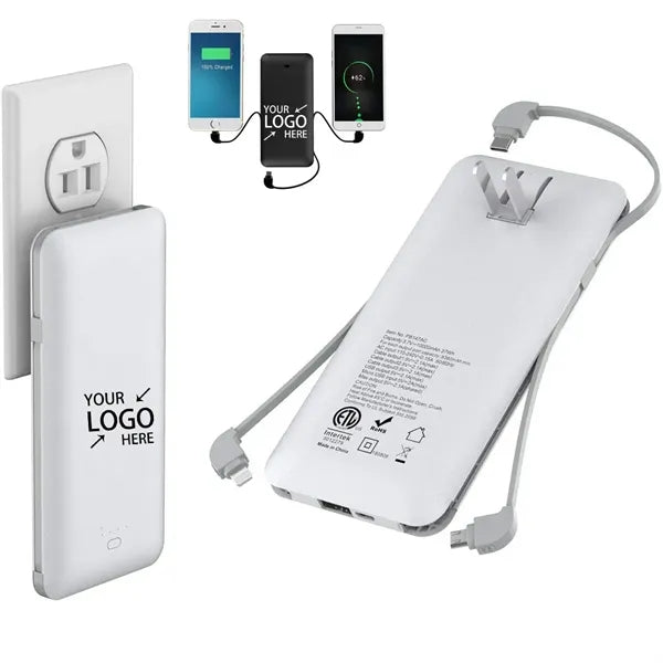 Power Bank 10000mAh USB C Portable Charger with Cable