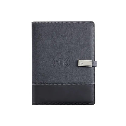 Wireless Charge Notebook Padfolio with USB Drive Power Bank