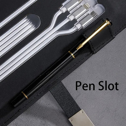 Wireless Charge Notebook Padfolio with USB Drive Power Bank