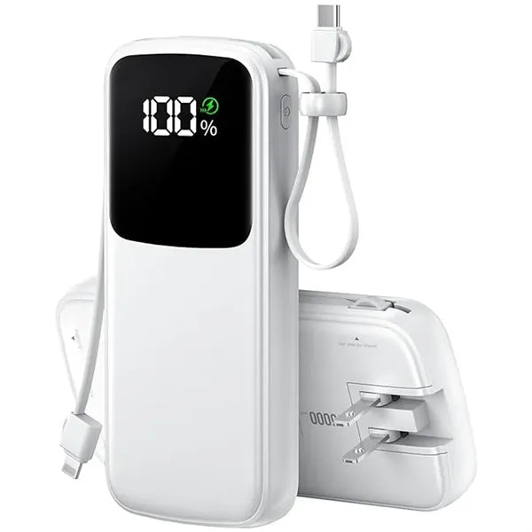 Power Bank 20000mAH Portable Charger AC Wall Plug and Cables