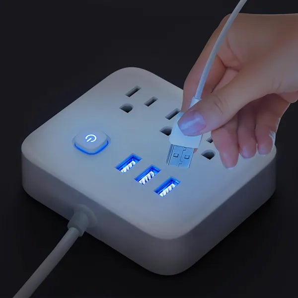 3 in1 Power Strip with USB Ports