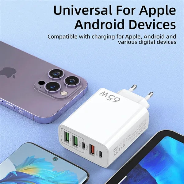 65W Multi-Port Wall Charger Plug