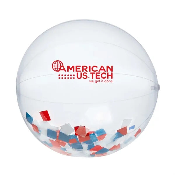 16" Red, White and Blue Confetti Beach Ball