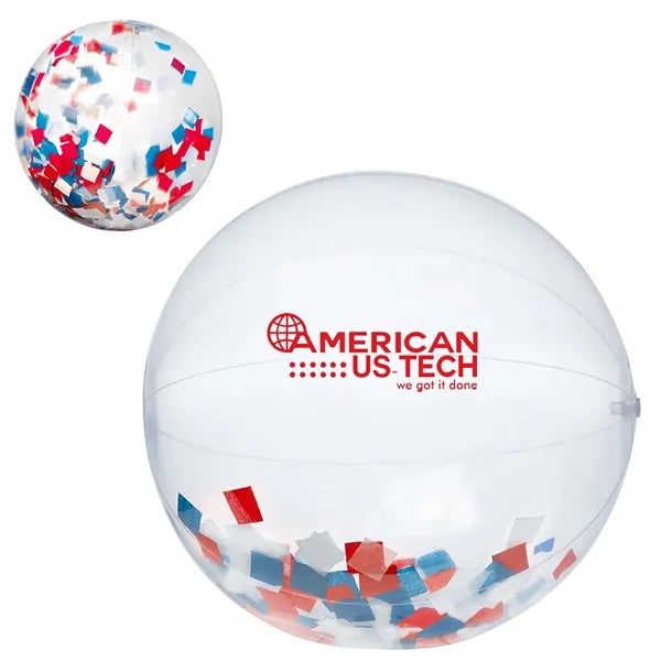 16" Red, White and Blue Confetti Beach Ball