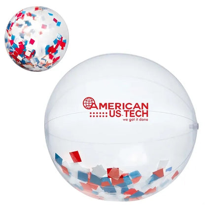 16" Red, White and Blue Confetti Beach Ball