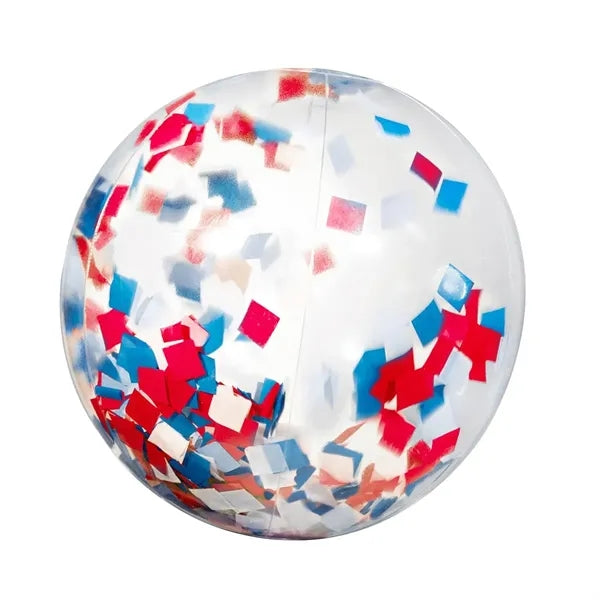 16" Red, White and Blue Confetti Beach Ball