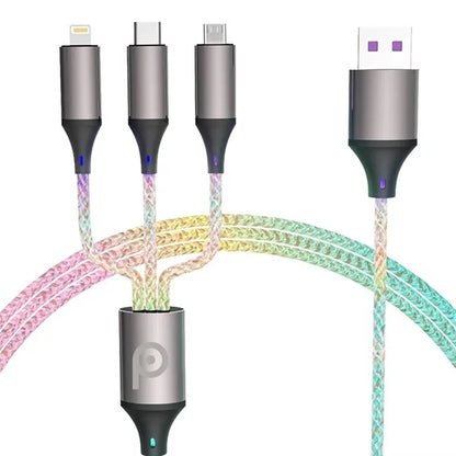 7-Color Gradient RGB 3-in-1 Charging Cable