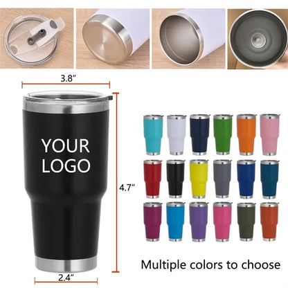 30oz Custom Stainless Steel Insulated Travel Cup With Lid