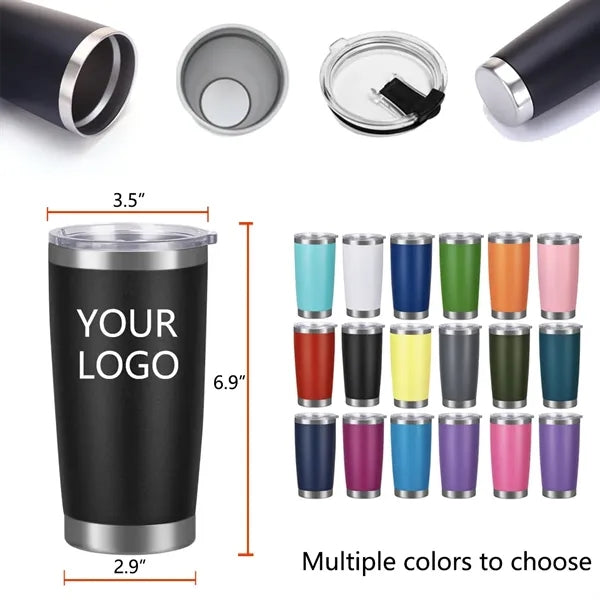 20oz Custom Stainless Steel Insulated Travel Cup With Lid