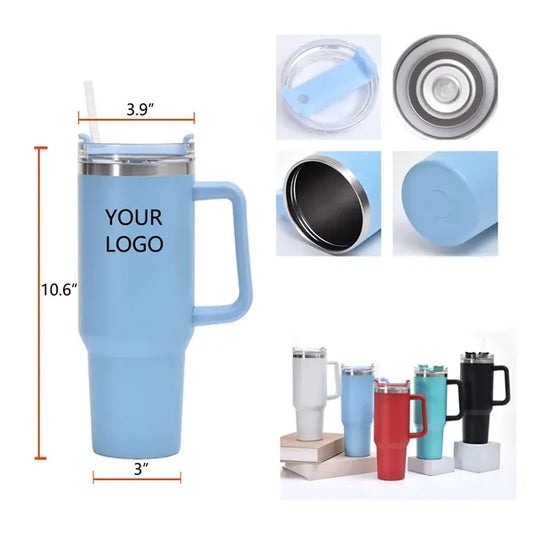 40oz Stainless Steel Insulated Cup With Straw Handle