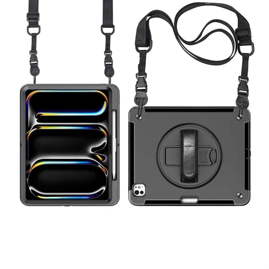 iPad Pro 11 2024 Rugged Case Hand Strap and Shoulder Strap
