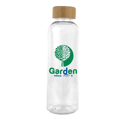 CLEARLY 22 oz. Recycled RPET Bottle With Bamboo Cap
